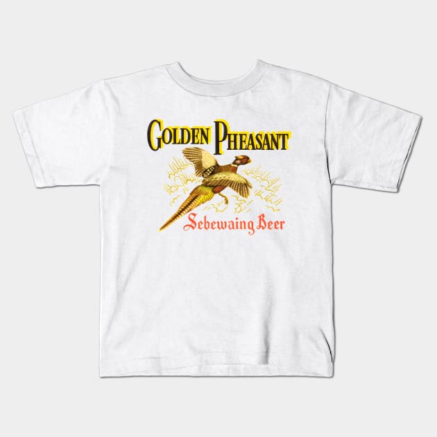 Golden Pheasant Kids T-Shirt by MindsparkCreative